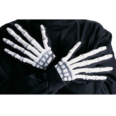 3D Skeleton white gloves