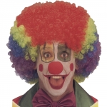 Oversized multicolor clown wig 