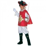 Costume musketeer - red Shirt, trousers and cloak are included
