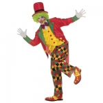 Costume Clown XL Frac, Waistcoat, Bow tie, Trousers, Hat