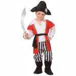Pirate dress Shirt with coat, belt, pants with boot covers, hat