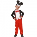 Mouse boy costume Jacket with vest and bow-tie, pants and headpiece.

