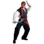 Pirate Man Sea Robber XL Shirt, over-shirt, pants, waist sash and headband
