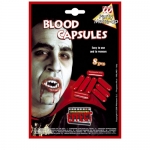 Blood Capsules Nothing triggers the fear response like the sight of blood! If you want to raise the scare factor of your Halloween Costume while keeping your skin unblemished, then you need the liquid Blood Capsules.

Our liquid Blood Capsules come wit 8 capsules in a pack! To use this all you have to do is cut the top and bite down, and the blood will come gushing out.