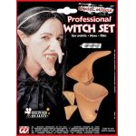 Sorceress set with latex glue The Witch Kit with latex glue contains everything you need to make your costumes perfect. This kit includes a nose, ears, and chin, all made of high-quality latex material that is durable and sturdy. With the comfortable latex glue, all parts easily adhere and stay in place. Each part has a classic witchy shape and adds an authentic touch to any costume. This kit is an ideal way to provide children with fun and joy in playing while supporting their creativity and imagination. The Witch Kit with latex glue is a perfect accessory for any Halloween party or costume event.
