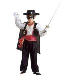 Costume Zorro Shirt with jabot, waistcoat, pants, belt, cape  and eye mask