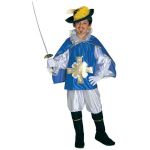 Costume musketeer - blue Shirt, trousers and cloak are included