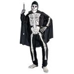 Opera Skeleton Jumpsuit, gloves, cape with collar, hooded mask. Glow in the dark.