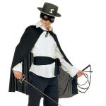 Zorro set Hat, sash, coat and mask