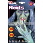 Black nails Black nails are a set of ten medium-length nails, ideal for upcoming Halloween or any occasion when you want to look spooky. These nails are made of high-quality material, which ensures their durability. Each nail is decorated with dark motifs reminiscent of magic and spells. The set includes ten nails that are easy to apply and remove without damaging your natural nails. This set is a great choice for anyone who wants to add a bit of mystique and spookiness to their look.