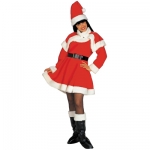 Costume Miss Santa Deluxe Dress, belt, capelet, hat, boot covers. Very good quality